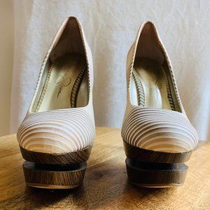 Jessica Simpson Colie Heel Seaside Stripe Sz: 5.5